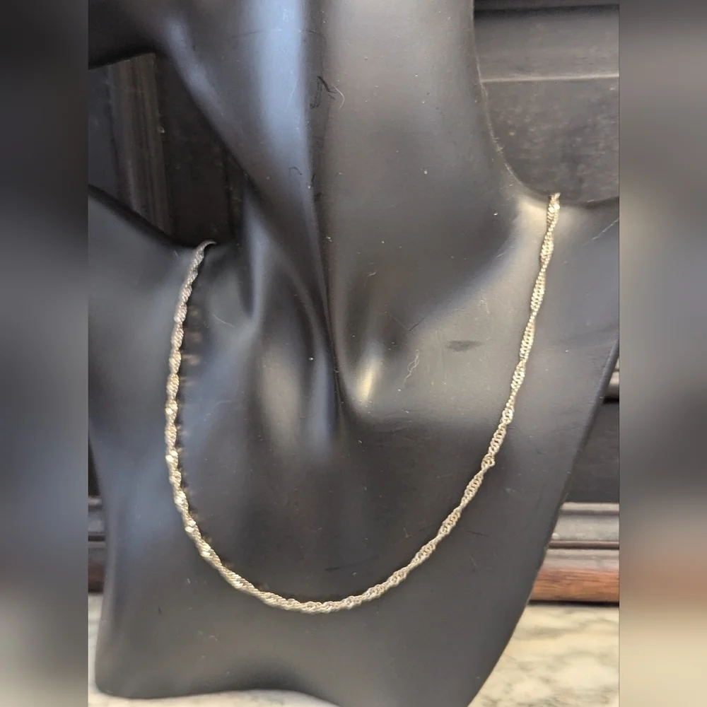 Sterling Rope Chain Silver Necklace 9.5
